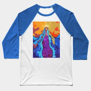 Virgin Mary Stained glass with Digital Effect Baseball T-Shirt